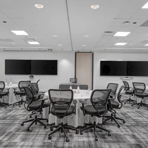 Meeting room set with rounds